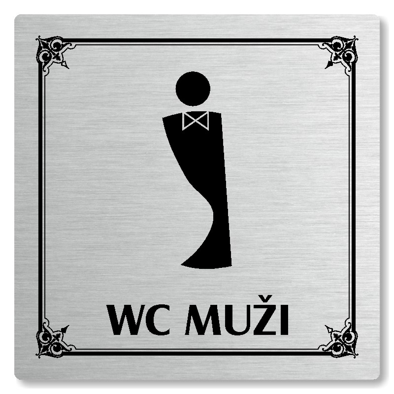 WC muži, 148x148mm, stříbrná, Nebraska